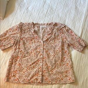 Carly Jean Los Angeles Floral Ruffle Top